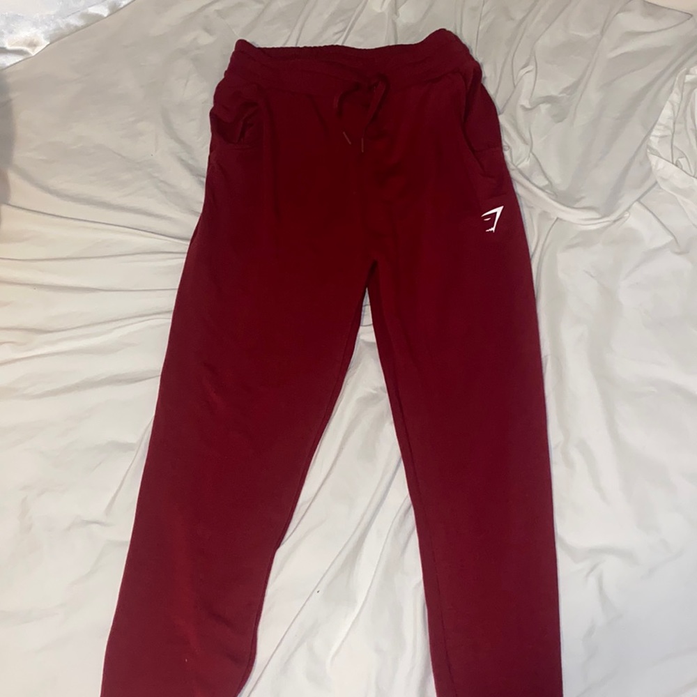 Maroon gymshark joggers